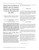 Aplicación de cadenas de Markov para los cambios climáticos en Pereira para el mes de Diciembre del año 2015