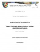 PRODUCTO:REPORTE DE INVESTIGACION: UNIDAD 3 CONDICIONES DE TRABAJO