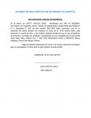 CUALES SON LOS DOCUMENTOS PARA CONTESTACION DE DEMANDA DE ALIMENTOS