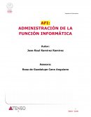 Administración de la función informática. Organización de un departamento de informática