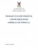 TRABAJO CICLO DE PERSONAL Y REMUNERACIONES EMPRESA LOS TOPOS S.A.