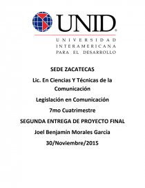 Legislación en comunicación. Página 1