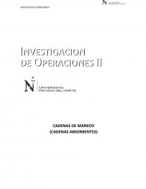 CADENAS DE MARKOV (CADENAS ABSORBENTES). Página 1