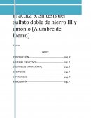 Síntesis del sulfato doble de hierro III y amonio.