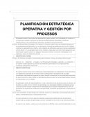 PLANIFICACIÓN ESTRATÉGICA OPERATIVA Y GESTIÓN POR PROCESOS