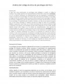 Análisis del código de ética de psicologos del Perú