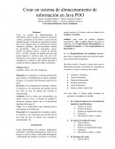Turotial de Crear un sistema de almacenamiento de información en Java POO