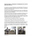 PARA SOLUCIONAR EL PROBLEMA DE CONTAMINACIÓN EN EL SECTOR OBJETO DEL PROYECTO