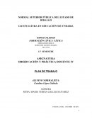 OBSERVACIÓN Y PRÁCTICA DOCENTE IV