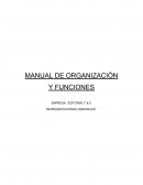 MANUAL DE ORGANIZACIÓN Y FUNCIONES DE UNA EDITORIAL F & E REPRESENTACIONES GENERALES