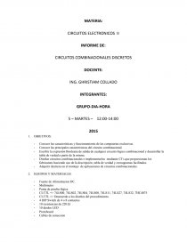 TRABAJO DE CIRCUITOS COMBINACIONALES. Página 1