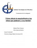 Fundamentos de la Investigación “Cómo afecta la esquizofrenia a los niños que padecen y a su familia”