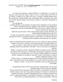 Recensión metodologia. Recensión sobre: DELIBES, Miguel, Un mundo que agoniza. Página 1