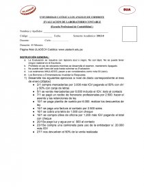 EVALUACION DE LABORATORIO CONTABLE. Página 1
