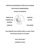 Caso hipotético para análisis jurídico y ensayo “Retos del Derecho Laboral en el Ecuador”