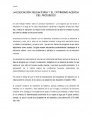 RESUMEN DE LA EDUCACIÓN OBLIGATORIA Y EL OPTIMISMO ACERCA DEL PROGRESO