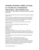 EL FUTURO DE LA INGENIERIA INDUSTRIAL: UNA PERSPECTIVA