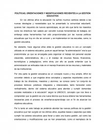 LAS POLÍTICAS, ORIENTACIONES Y MODIFICACIONES RECIENTES A LA GESTIÓN EDUCATIVA. Página 1