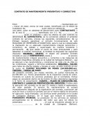 CONTRATO DE MANTENIMIENTO PREVENTIVO Y CORRECTIVO
