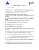 CUESTIONARIO PARA LA COMUNIDAD