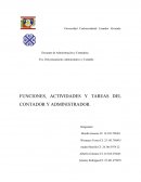 FUNCIONES, ACTIVIDADES Y TAREAS DEL CONTADOR Y ADMINISTRADOR