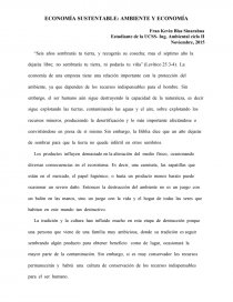 ECONOMÍA SUSTENTABLE: AMBIENTE Y ECONOMÍA. Página 1