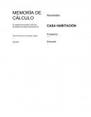 Memoria de cálculo estructural de Casa Habitación.