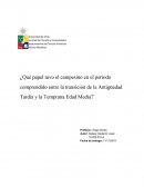 ¿Qué papel tuvo el campesino en el período comprendido entre la transición de la Antigüedad Tardía y la Temprana Edad Media?