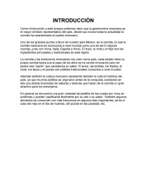 Como introducción a este ensayo podemos decir que la gastronomía mexicana es el mayor símbolo representativo del país. Página 1