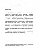 DERECHO A LA IGUALDAD Y NO DISCRIMINACIÓN