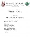 Laboratorio de Química : “Recubrimientos electrolíticos.”