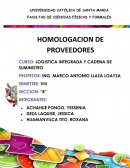HOMOLOGACION DE PROVEEDORES DE LA EMPRESA PACAYCITO