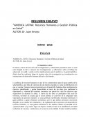 Recursos Humanos y Gestión Pública en Salud