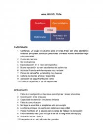 ANALISIS DEL FODA: FORTALEZAS, DEBILIDADES. Página 1
