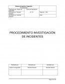 PROCEDIMIENTO INVESTIGACIÓN DE INCIDENTES