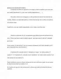 MODELO DE REGRESION SIMPLE. Página 1