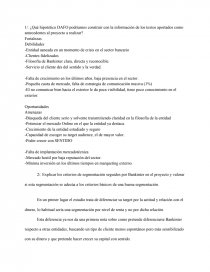 ¿Qué hipotético DAFO podríamos construir con la información de los textos aportados como antecedentes al proyecto a realizar?. Página 1