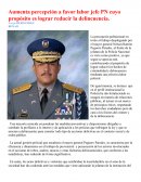 Aumenta percepción a favor labor jefe PN cuyo propósito es lograr reducir la delincuencia