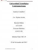 Analisis Contable - Beneficio de los empleados