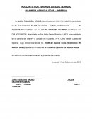 Adelanto por venta de lote de terreno