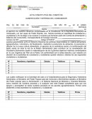 Acta constitutiva del comité de alimentación y defensa del consumidor