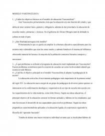 Modelo vasconcelista, los objetivos. Página 1