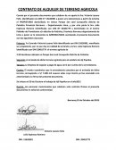 CONTRATO DE ALQUILER DE TERRENO AGRICOLA