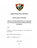 TRABAJO DE INVESTIGACIÓN PREVIO A LA OBTENCIÓN DEL TÍTULO DE BACHILLERATO, ESPECIALIDAD FÍSICO MATEMÁTICO