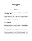 LA RELACION DE PRODUCCION Y OPERACIONES CON OTRAS AREAS DE LA FIRMA