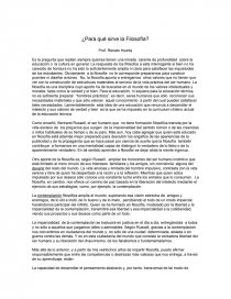 Ensayo:¿Para qué sirve la Filosofía?. Página 1