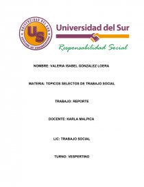 TOPICOS SELECTOS DE TRABAJO SOCIAL. Página 1