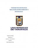 TRABAJO DE SOCIOLOGIA “RELACION ENTRE DERECHO Y SOCIOLOGIA”