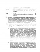 INFORME SOBRE SOLICITUD DE SEGURIDAD Y PROTECCIÓN PERSONAL