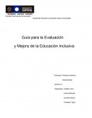 Guía para la Evaluación y Mejora de la Educación Inclusiva